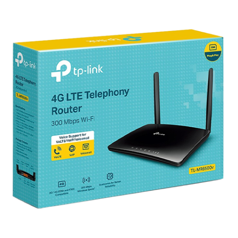 Router wireless cu functie telefonie TP-LINK TL-MR6500v N300 4G LTE 10/100 Mbps TL-MR6500v - imagine 4