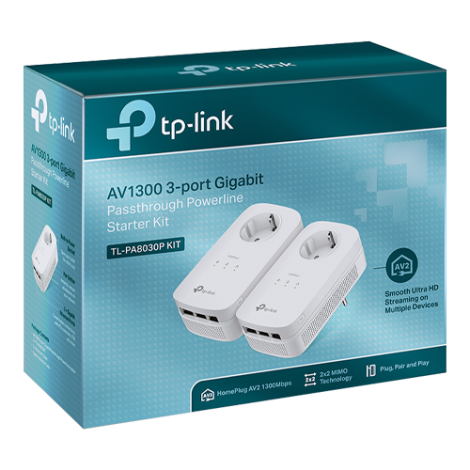 Starter kit Powerline TP-LINK TL-PA8010PKIT AV1300/AV2000 3 Passthrough - TP-LINK TL-PA8030PKIT - imagine 3
