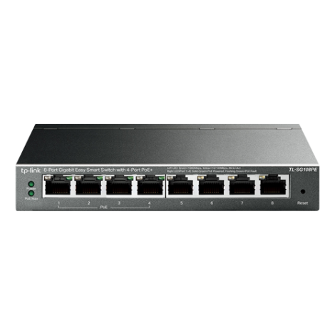 Switch Easy Smart, 4 porturi PoE RJ45 Gigabit, 4 porturi RJ45 Gigabit, Managed - TP-Link TL-SG108PE