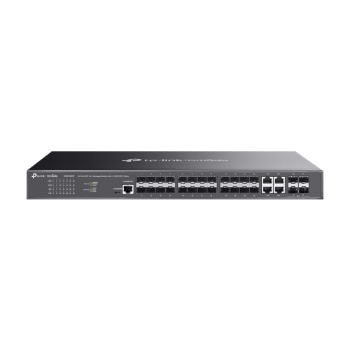 Switch 4 x SFP+ 10G, 20 x SFP 1G, 4 x combo SFP/RJ45 1G, 2 x surse, L2 Management  - TP-Link Omada SG3428XF