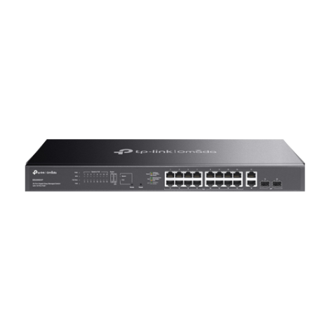 Switch 16 porturi PoE RJ45 Gigabit, 2 x SFP 1G, 2 x RJ45 1G, Easy Managed, 1U - TP-Link Omada ES220GMP