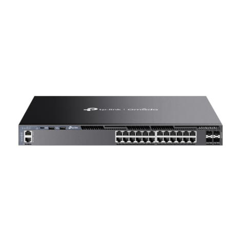 Switch 24 porturi RJ45 Gigabit, 4 x SFP+ 10G, 2 x USB, 2 x surse, L3 Management, 1U - TP-Link Omada SG6428X