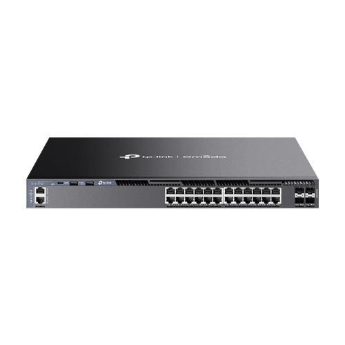 Switch 24 porturi RJ45 Gigabit, 4 x SFP+ 10G, 2 x USB, 2 x surse, L3 Management, 1U - TP-Link Omada SG6428X