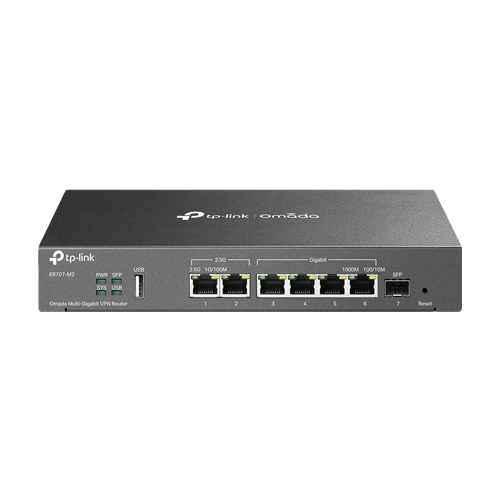 Router VPN, 2 x RJ45 2.5G, 1 x SFP Gigabit, 4 x RJ45 Gigabit, 1 x USB, 1U - TP-Link Omada ER707-M2
