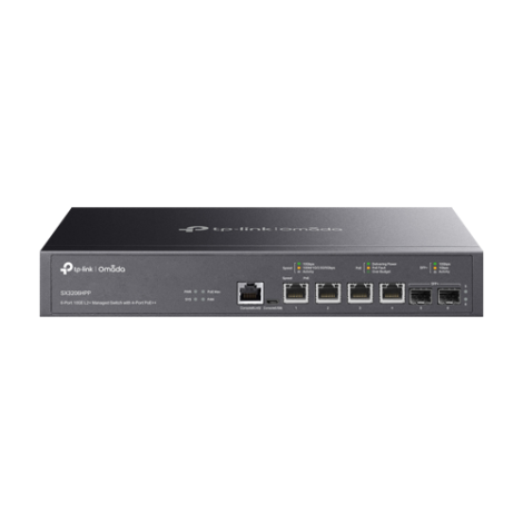Switch 4 porturi PoE RJ45 10G, 2 porturi SFP+ 10G, L2 Management, 1U - TP-Link Omada SX3206HPP