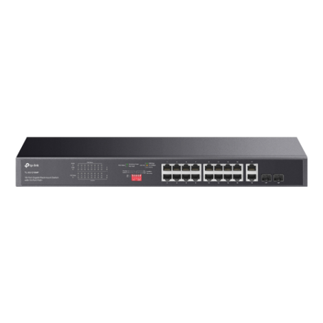 Switch 16 porturi PoE+ Gigabit, 2 porturi RJ45 Gigabit, 2 x Combo SFP Gigabit, Unmanaged - TP-Link TL-SG1218MP