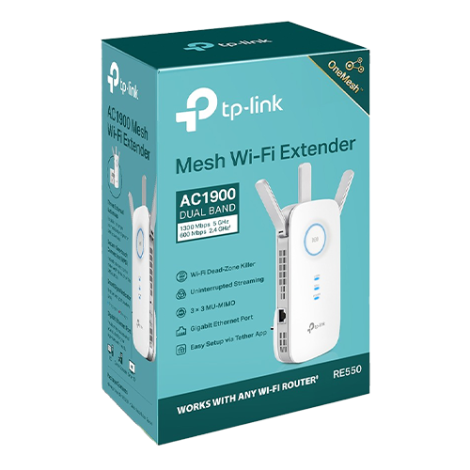 Wireless Range Extender TP-LINK RE550 AC1900, Wi-Fi 6, Dual-Band - TP-LINK RE550 - imagine 4