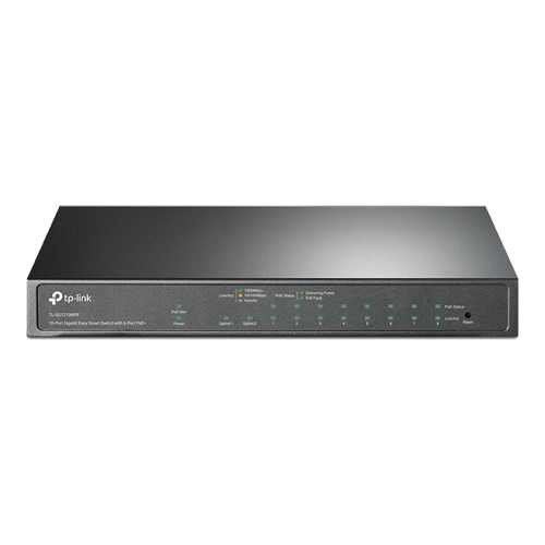 Switch 8 porturi PoE+ Gigabit, 1 x RJ45 Gigabit, 1 x Combo SFP/RJ45 Gigabit, Managed - TP-Link TL-SG1210MPE