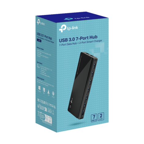 Hub USB UH720, 7 x USB 3.0, 2 x USB PD, 1 port Micro-USB, adaptor DC - TP-Link UH720 - imagine 2