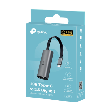 Adaptor Ethernet USB-C 3.0 - RJ45 2.5G - TP-Link UE302C - imagine 2