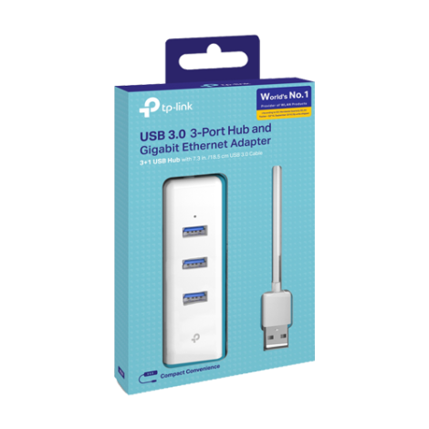 Adaptor Ethernet USB - RJ45 Gigabit, 3 x USB 3.0 - TP-Link UE330 - imagine 2