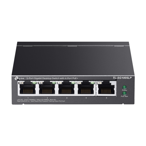 Switch TL-SG1005LP, 4 porturi PoE Gigabit, 1 port RJ45 Gigabit, Unmanaged - TP-Link TL-SG1005LP