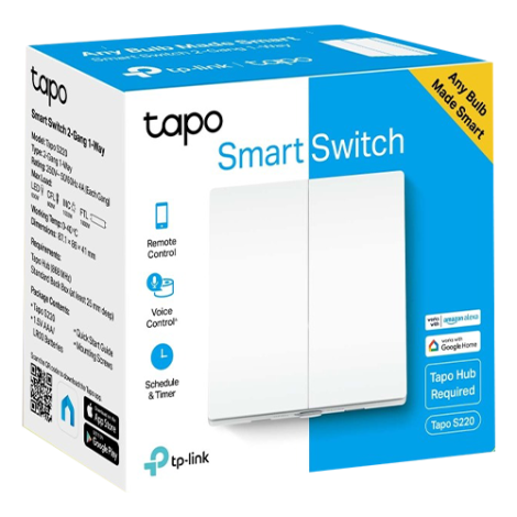 Intrerupator inteligent dublu TP-Link Tapo S220, Wi-Fi - TP-LINK TapoS220 - imagine 2