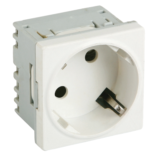 Priza modulara schuko cu impamantare, alb - DLX DLX-245-45