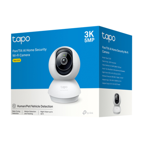 Camera IP Smart Wi-Fi, 3K 5MP, Pan&Tilt, Audio bidirectional, Alarma - TP-Link Tapo TapoC230 - imagine 3