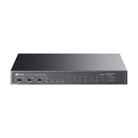 Switch 8 x RJ45 10/100 Mbps PoE, 2 x RJ45 1G, 1 x SFP 1G, Buget PoE 65W, Unmanaged - TP-Link TL-SL1311P