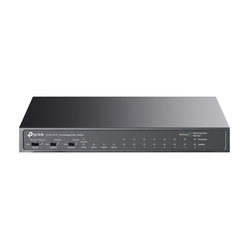 Switch 8 x RJ45 10/100 Mbps PoE, 2 x RJ45 1G, 1 x SFP 1G, Buget PoE 65W, Unmanaged - TP-Link TL-SL1311P