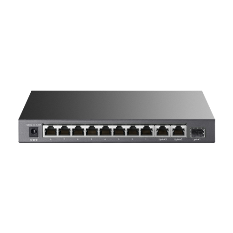 Switch 8 x RJ45 10/100 Mbps PoE, 2 x RJ45 1G, 1 x SFP 1G, Buget PoE 65W, Unmanaged - TP-Link TL-SL1311P - imagine 2