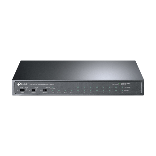Switch 8 x RJ45 10/100 Mbps PoE, 2 x RJ45 1G, 1 x SFP 1G, Buget PoE 124W, Unmanaged - TP-Link TL-SL1311MP