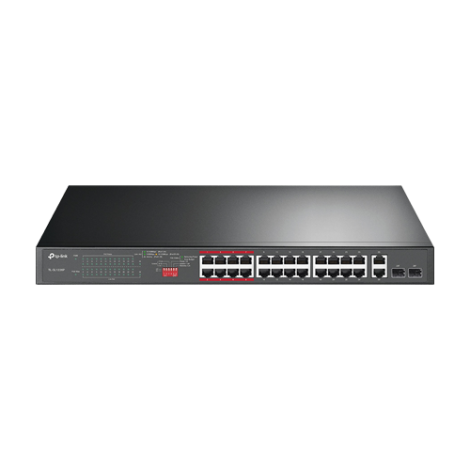 Switch 24 x RJ45 10/100 Mbps PoE, 2 x RJ45 1G, 2 x combo SFP 1G, Buget PoE 250W, Unmanaged - TP-Link TL-SL1226P