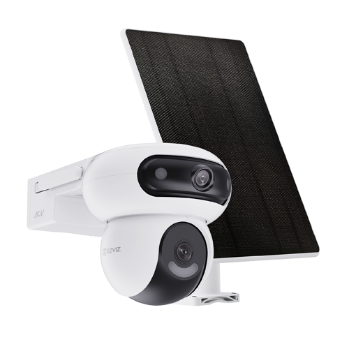 Camera IP PT Dual-Lens 4MP + panou solar 8W, Wi-Fi6, Baterie 10.400 mAh, Audio, IR 35M - EZVIZ CS-HB90/SP(2x4MP)