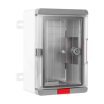 Cutie distributie IP67 din ABS gri, usa transparenta, placa metalica, 200x300x130 mm PS203013