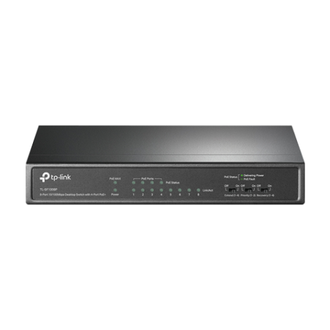 Switch 4 porturi RJ45 10/100 Mbps PoE, 4 x RJ45 10/100 Mbps, Buget PoE 66W, Unmanaged - TP-Link TL-SF1008P