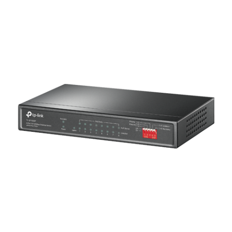 Switch 8 porturi RJ45 10/100 Mbps PoE, 1 x RJ45 10/100 Mbps, Buget PoE 65W, Unmanaged - TP-Link TL-SF1009P
