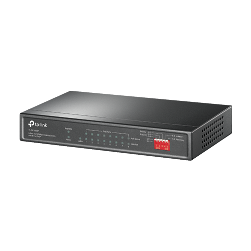 Switch 8 porturi RJ45 10/100 Mbps PoE, 1 x RJ45 10/100 Mbps, Buget PoE 65W, Unmanaged - TP-Link TL-SF1009P