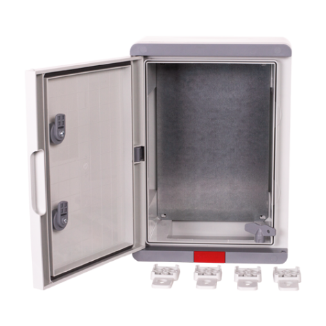 Cutie distributie IP67 din ABS gri, usa mata, placa metalica, 250x350x150 mm PD253515 - imagine 3