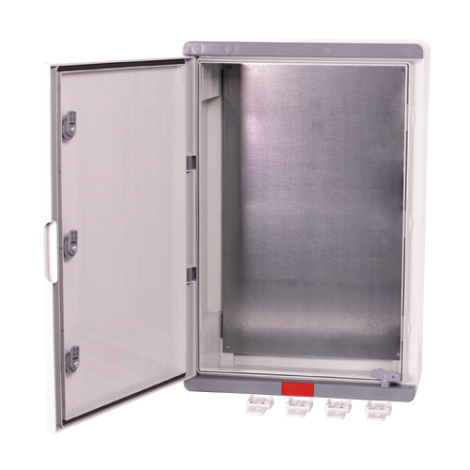 Cutie distributie IP67 din ABS gri, usa mata, placa metalica, 400x600x200 mm PD406020 - imagine 3