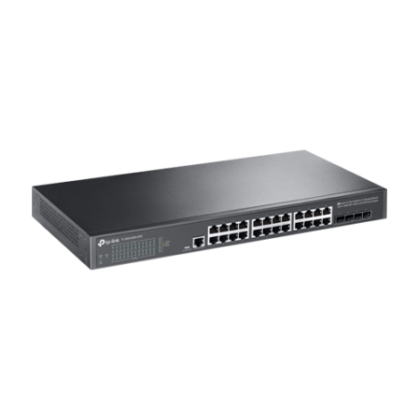 Switch 24 porturi RJ45 Gigabit, 4 x SFP+ 10G, Alimentare Baterie 12V, L2+ Management, 1U - TP-Link TL-SG3428X-UPS - imagine 3