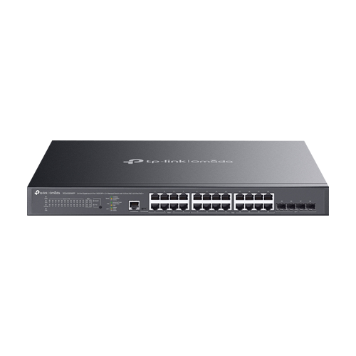 Switch 16 x RJ45 1G PoE+, 8 x RJ45 1G Hi-PoE, 4 x SFP+ 10G, L2 Management, 1U - TP-Link Omada SG3428XMPP