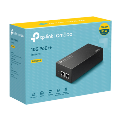 Injector Hi-PoE, 2 x RJ45 10G, 90W - TP-Link Omada POE380S - imagine 2