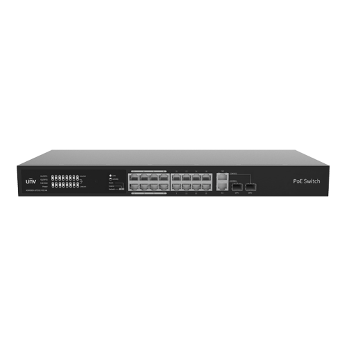 Switch 16 porturi PoE, 2 x Combo Uplink RJ45, Unmanaged - UNV NSW2020-16T2GC-POE-IN