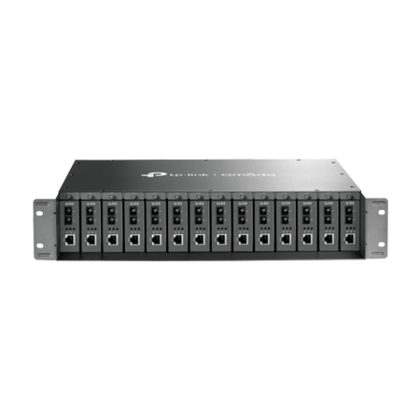 Sasiu rackabil 19 inch pentru 14 media convertoare, 2U - TP-Link Omada MC1400