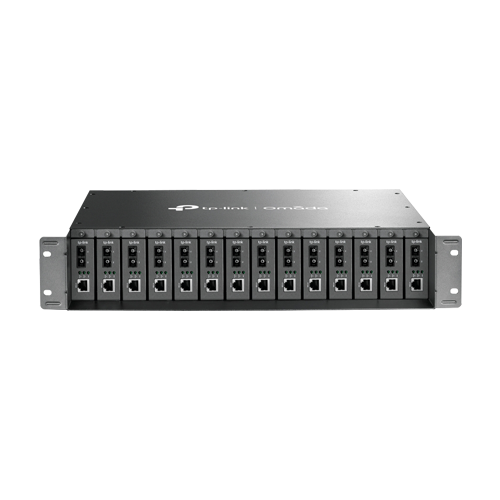 Sasiu rackabil 19 inch pentru 14 media convertoare, 2U - TP-Link Omada MC1400