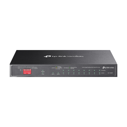 Switch 8 x RJ45 1G PoE, 1 x RJ45 1G, 1 x combo SFP/RJ45 1G, Buget PoE 123W, Unanaged - TP-Link Omada DS110GMP