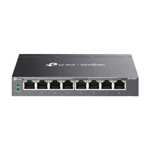 Switch 8 x RJ45 Gigabit PoE, Buget PoE 65W, Unanaged - TP-Link Omada DS108GP