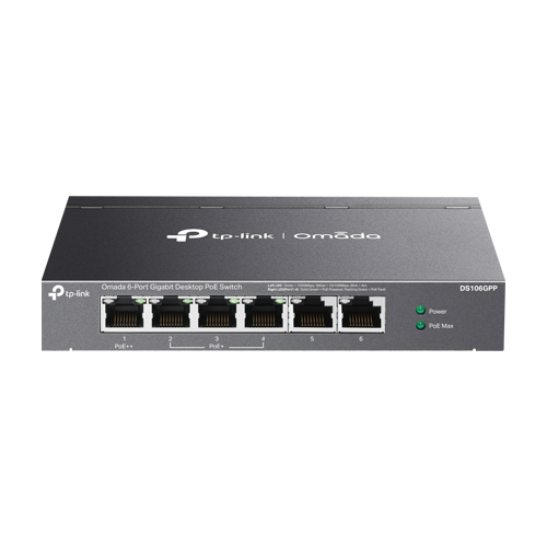 Switch 3 x RJ45 1G PoE+, 1 x RJ45 1G PoE++, 2 x RJ45 1G, Buget PoE 64W, Unanaged - TP-Link Omada DS106GPP