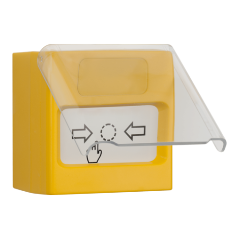Buton conventional de alarmare incendiu de interior, capac protectie, compatibil IVY - TELETEK SensoMAG-MRB50 - imagine 3