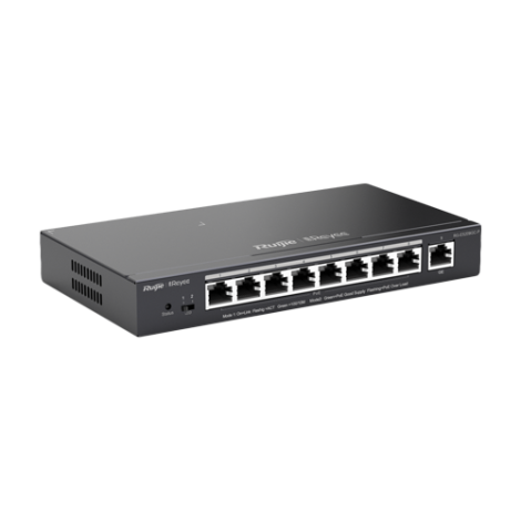 Switch 8 porturi PoE+ RJ45 Gigabit, 1 port uplink RJ45 Gigabit, L2 Cloud Management - Ruijie RG-ES209GC-P - imagine 2