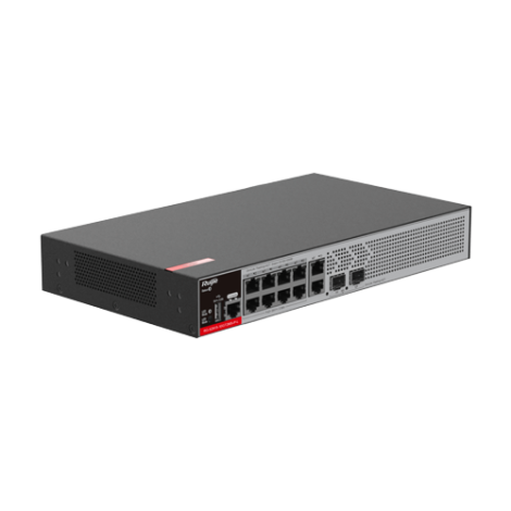 Switch 8 porturi RJ45 1G PoE+, 2 x SFP 2.5G, 2 x RJ45 1G, L2+ Cloud Management, 1U - Ruijie RG-S2915-10GT2MS-P-L - imagine 3