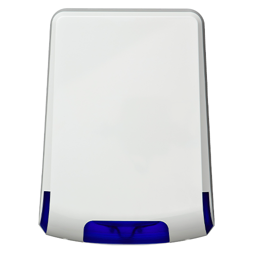 Sirena piezo de exterior, LED albastru, 85/105 db, baterie integrata de 9V, certificata GRADE 2, Clasa IV - Teletek SR300BBM
