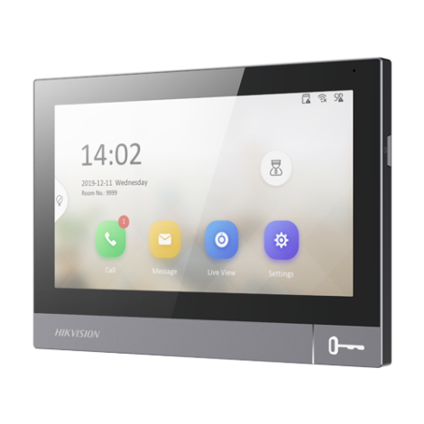 Monitor videointerfon TCP/IP, IPS LCD 7 inch touch screen, WiFi, PoE, Alarma IN - HIKVISION DS-KH8381-WTE1 - imagine 2