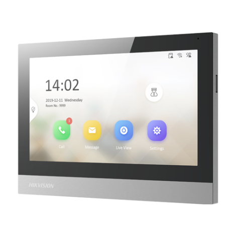 Monitor videointerfon TCP/IP, TFT 7 inch touch screen, WiFi, PoE, Alarma IN - HIKVISION DS-KH8380-WTE1 - imagine 2