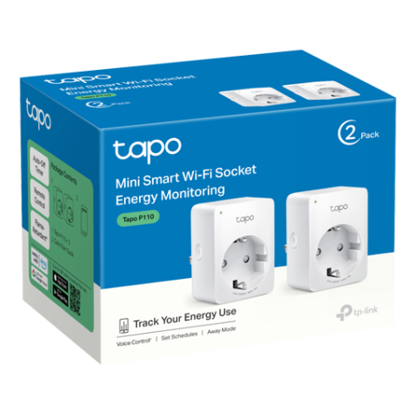 Pachet 2 prize smart, 16A, Wi-Fi, control vocal, monitorizare consum - TP-Link Tapo TapoP110(2-pack) - imagine 2