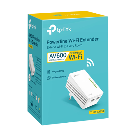 Powerline AV600, Wi-Fi 4, N600 2.4GHz, 2 x RJ45 10/100 Mbps - TP-Link TL-WPA4220 - imagine 3