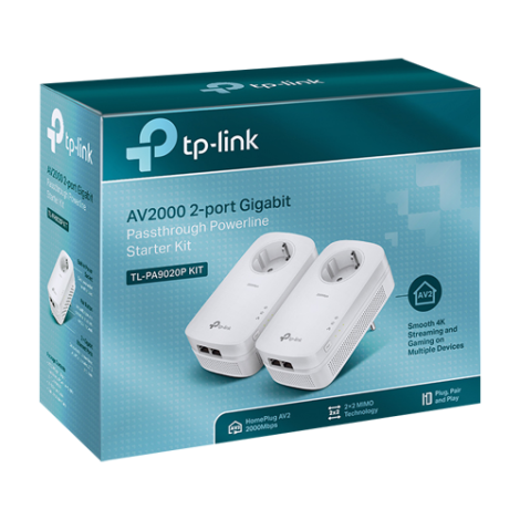Kit Powerline AV2000, Passthrough, 2 x RJ45 Gigabit - TP-Link TL-PA9020PKIT - imagine 3