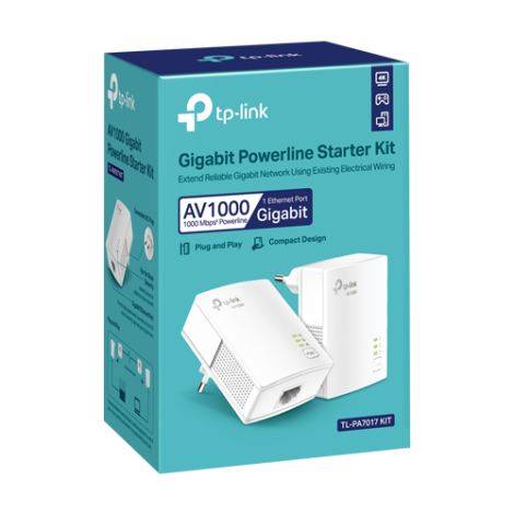 Kit Powerline AV1000, 1 x RJ45 Gigabit - TP-Link TL-PA7017KIT - imagine 3